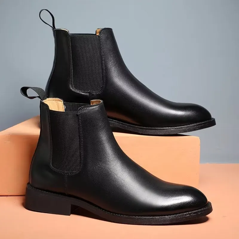 RomaLuxe Pointed Toe Chelsea Boots