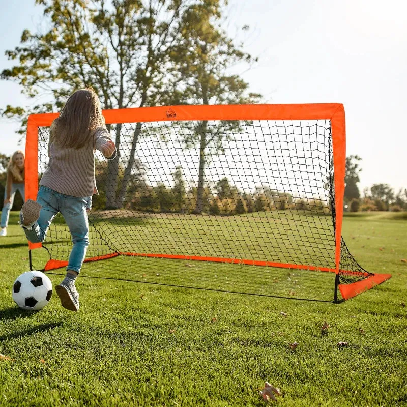 Set of 2 Foldable Football Goals 6x3 ft with Carrying Bag