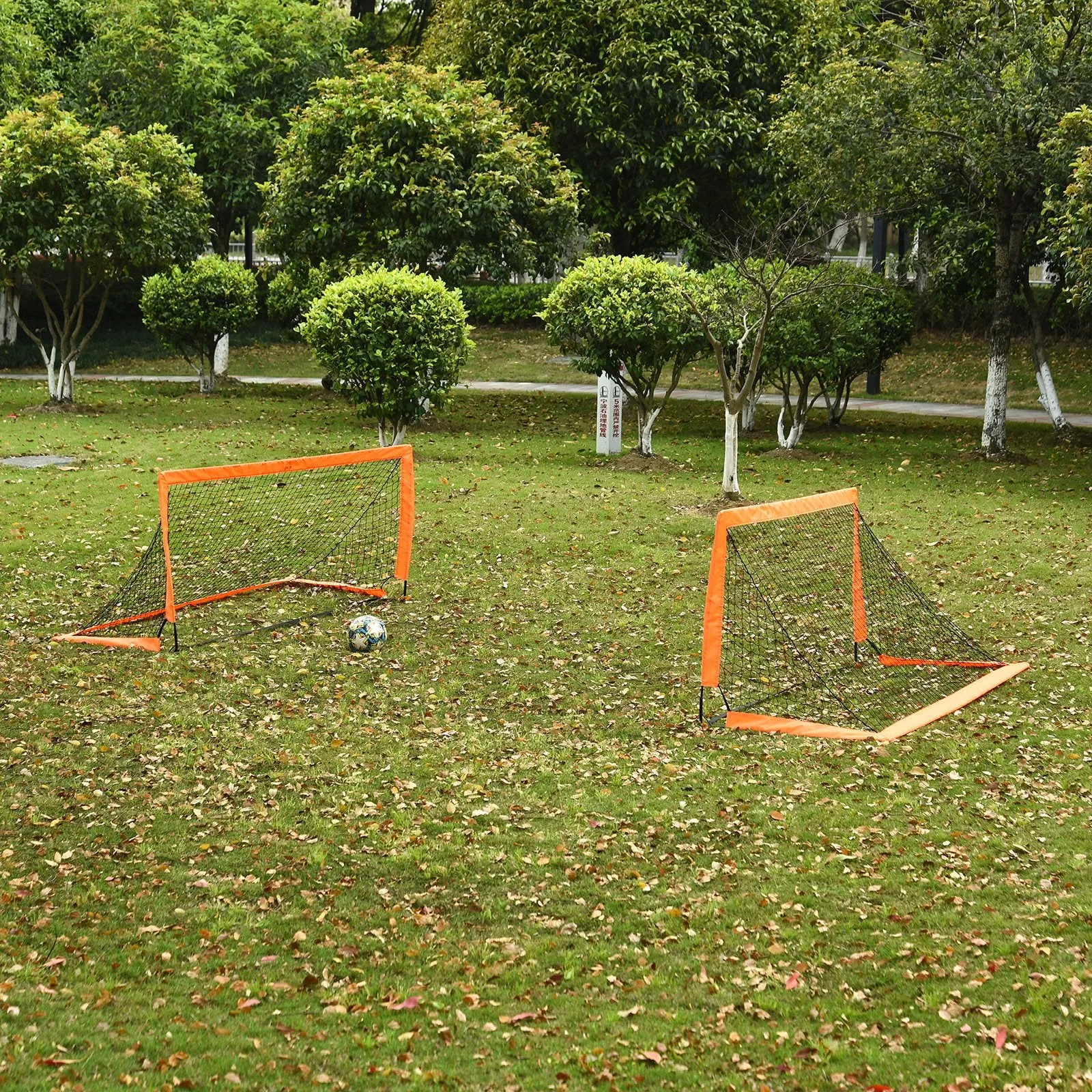 Set of 2 Foldable Football Goals 6x3 ft with Carrying Bag