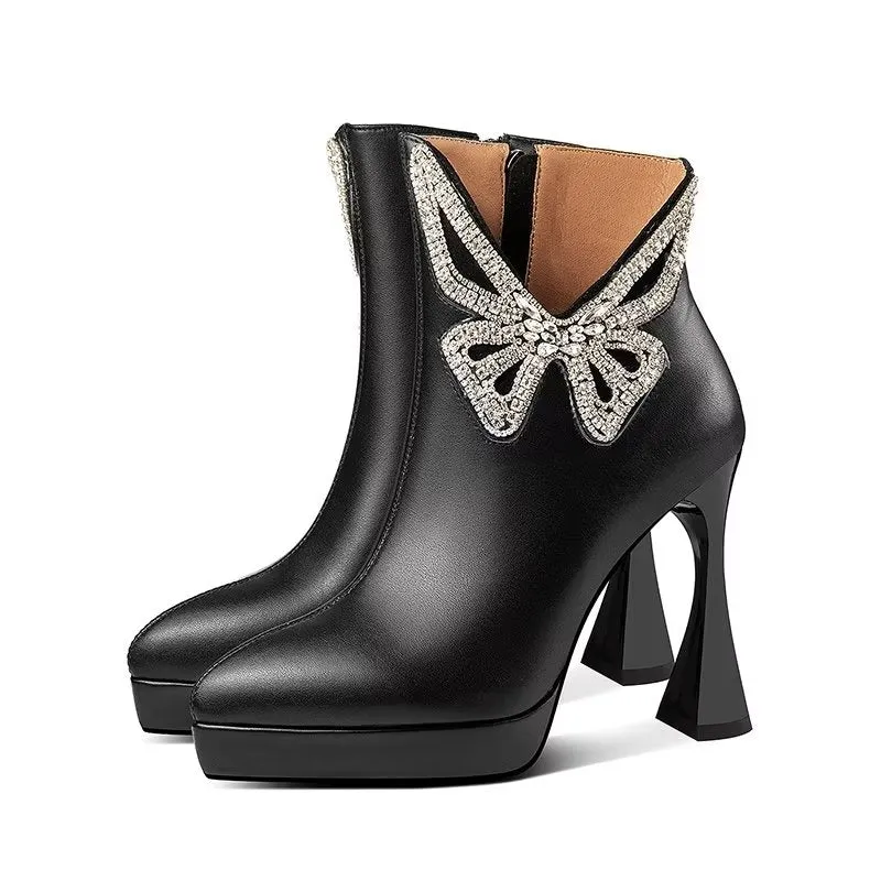 SophiLeather Chic Heeled Boots