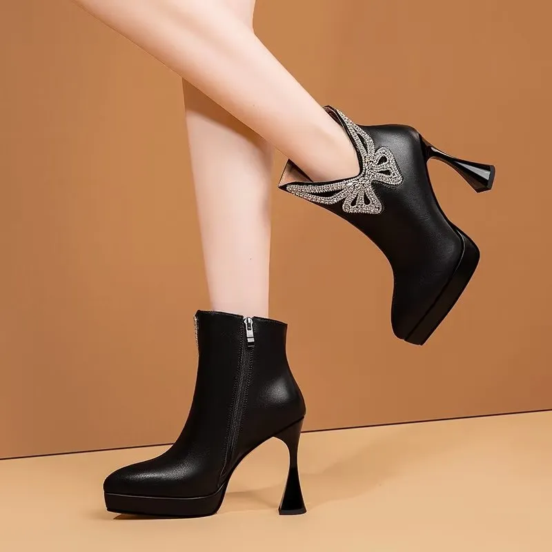 SophiLeather Chic Heeled Boots