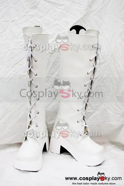 Sweet Classical White high-heeled Boots Custom Made