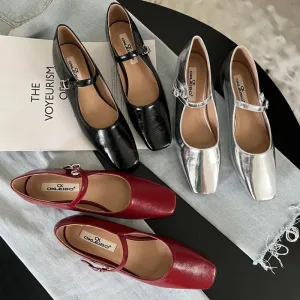 TAVIMART  -  Spring New Women Mary Jane Shoes Fashion Round Toe Shallow Slip On Ladies Flat Shoes Soft Sole Outdoor Dress Ballerina