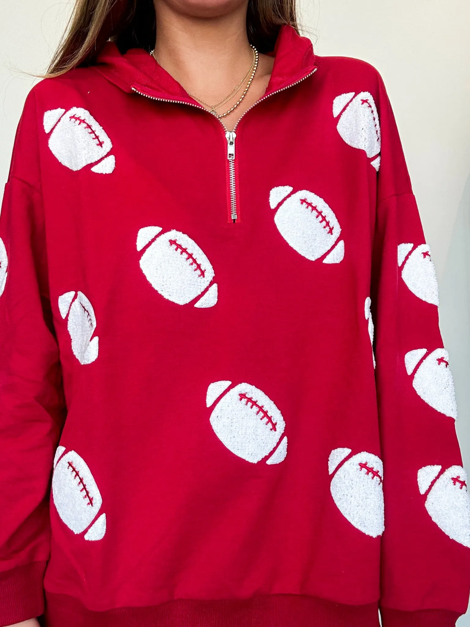 Terry Football Quarter Zip