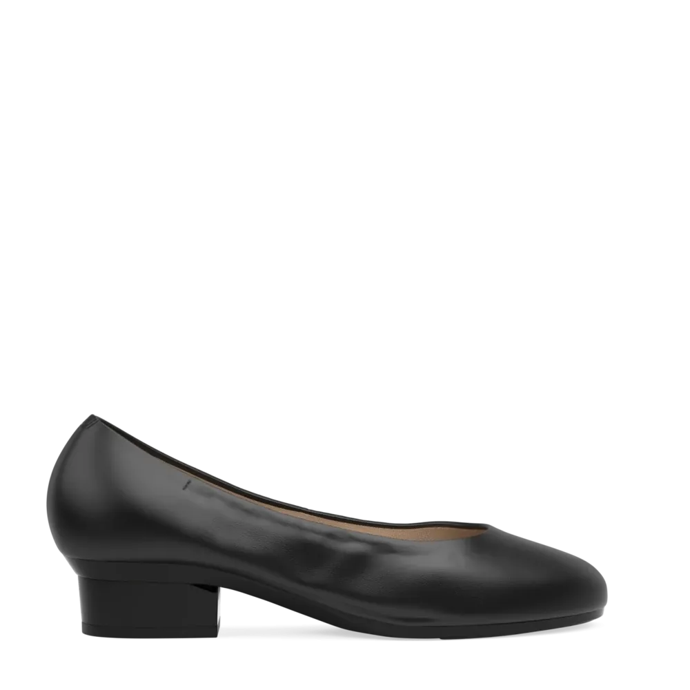 The Ballet Pump - Coal Stretch Leather Flat