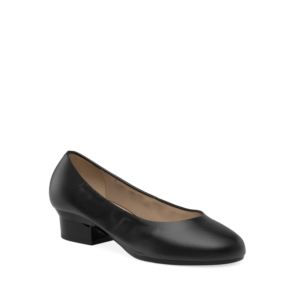 The Ballet Pump - Coal Stretch Leather Flat